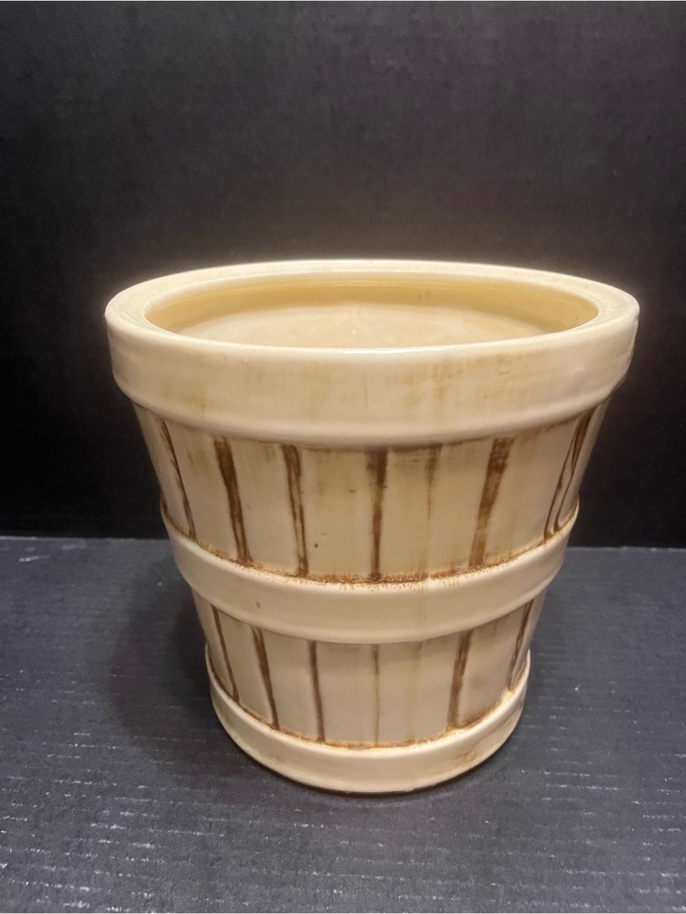 Vintage McCoy ceramic large planter basket design pottery potted planter